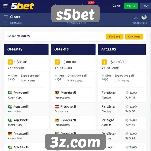 Ofertas promocionais disponíveis no s5bet